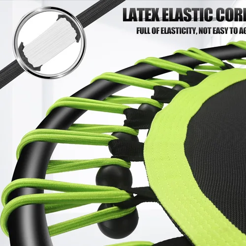 Miniatura 2 de Newan Mini trampolín silencioso de 40" con barra de mango ajustable, trampolín de fitness, reboteador bungee, entrenador de salto cardiovascular