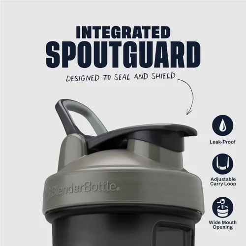 Miniatura 2 de BlenderBottle Classic V2 - Botella mezcladora perfecta para batidos de proteínas y preentrenamiento, 28 onzas, gris/negro, sombra negra