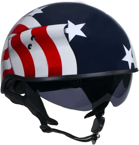 Miniatura 8 de Hot Leathers T72 'Blue Flag' Advanced DOT - Casco de motocicleta para hombres y mujeres con visera desplegable
