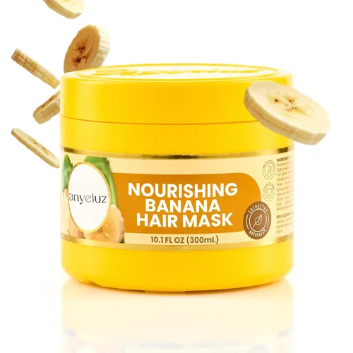 ANYELUZ Mascarilla intensiva para el cabello de plátano - Reparación profunda e hidratación para cabello dañado y seco