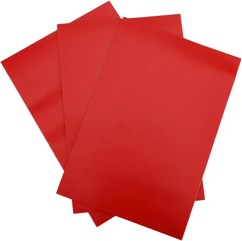 Fydun - Juego de 3 parches de reparación de PVC, accesorio para balsa inflable, barco, canoa, kayak (rojo)