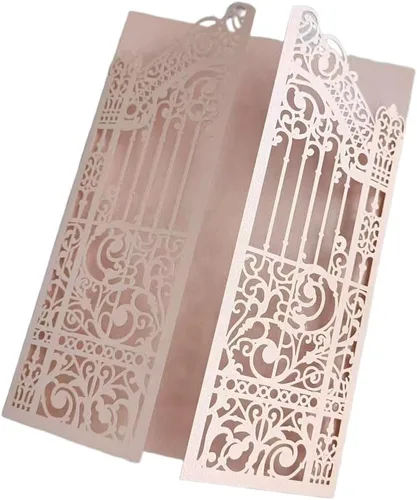 Miniatura 20 de MillaSaw Black Gate - Tarjeta de invitación cortada con láser para boda, compromiso, sirena, fiesta de cumpleaños, 25