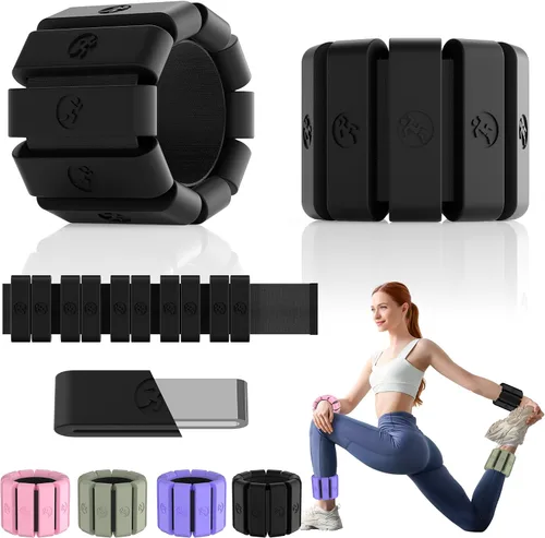 Miniatura 20 de Pesas de muñeca ajustables para mujeres y hombres, pesas de pierna para mujeres de 0.75lb-1lb-1.3lb cada una para caminar, yoga, danza, barre