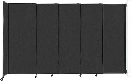 Miniatura 36 de Divisor de habitación de pared recta deslizante montado en la pared Anchos ajustables Ruedas de bloqueo Separador de habitación Paneles