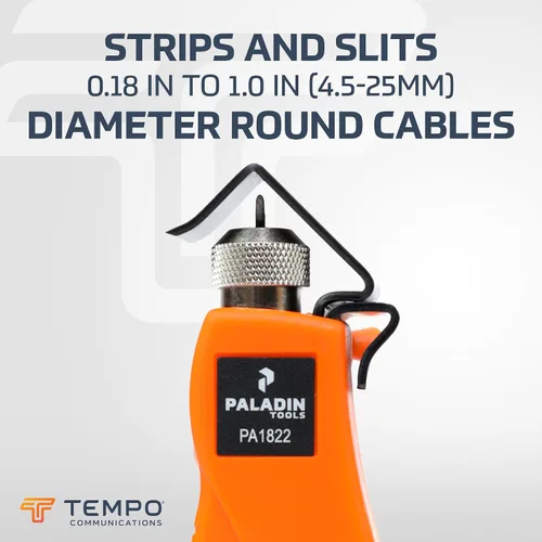 Miniatura 2 de Paladin Tools PA1822 - Pelacables redondo para extracción precisa de la cubierta de cables, cortadora de cables ajustable de 3/16 a 1 pulgada
