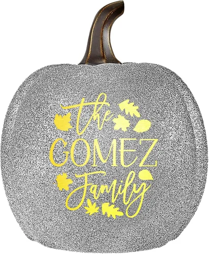Miniatura 12 de Let's Make Memories Calabaza iluminada personalizada, decoración de Halloween de Jack o Lantern, nombre de tu familia en una calabaza personalizada
