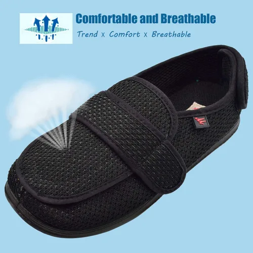 Miniatura 2 de WLESVAGO - Zapatillas diabéticas para mujer con cierres ajustables para pies hinchados