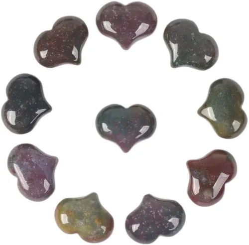 Miniatura 5 de Justinstones Caja de regalo de piedra preciosa natural de amatista curativa de 1 pulgada, mini bolsillo de corazón hinchado, caja de regalo