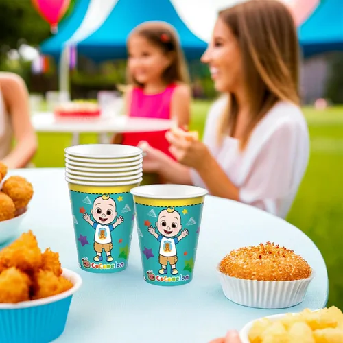 Miniatura 2 de amscan Vasos de papel para fiesta de Cocomelon verde, 9 onzas, paquete de 8