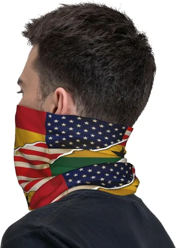 Miniatura 7 de Neck Gaiter Ghana Ghanaian American Flag USA Friendship Face Cover Scarf Uv Sun Protection Balaclava Head Mask for Men Women Fishing Mask Hiking