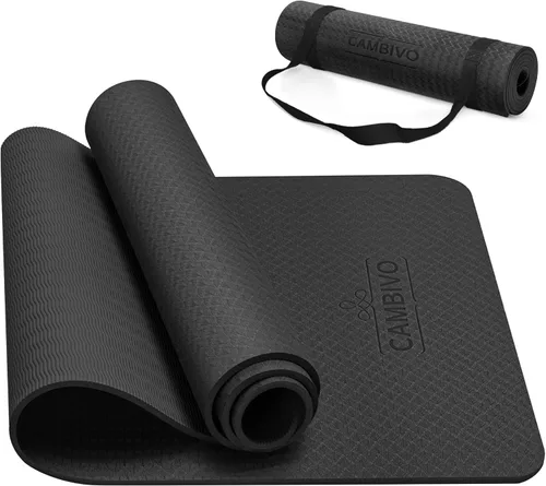 CAMBIVO Tapete de yoga para mujeres, hombres y niños, 1/3, 1/4 y 2/5 pulgadas, extra grueso, antideslizante, 72 x 24 pulgadas, tapete de yoga de