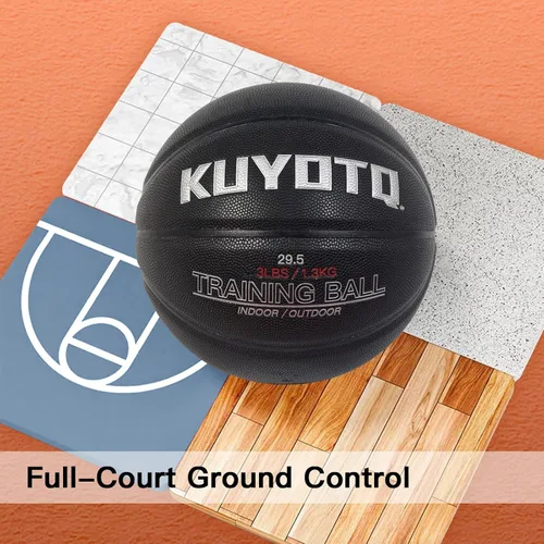 Miniatura 3 de KUYOTQ 3LBS/3.3LBS/2.2LBS Weighted Heavy Training Basketball 29.5/28.5" in and Outdoor Improving Handling Dribbling Passing Rebounding Skill Negro