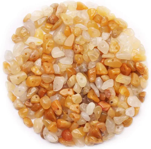 Miniatura 24 de 500 cuentas de piedra natural con virutas naturales, citrino de 0.317 a 0.315 pulgadas, piedras preciosas irregulares de cristal curativo, cuentas