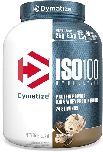 Miniatura 26 de Dymatize x Dunkin' Glazed Donut ISO100 Proteína de suero en polvo, 0.88 oz de proteína, 0.19 oz de BCAA, 120 Cal., Sin gluten, 0.04 oz de grasa