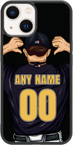 Miniatura 31 de Custome - Funda de teléfono de béisbol, diseño creativo de béisbol deportivo con número de estrella para iPhone 15, 14, 13, 12, 11 Pro Max Plus Mini