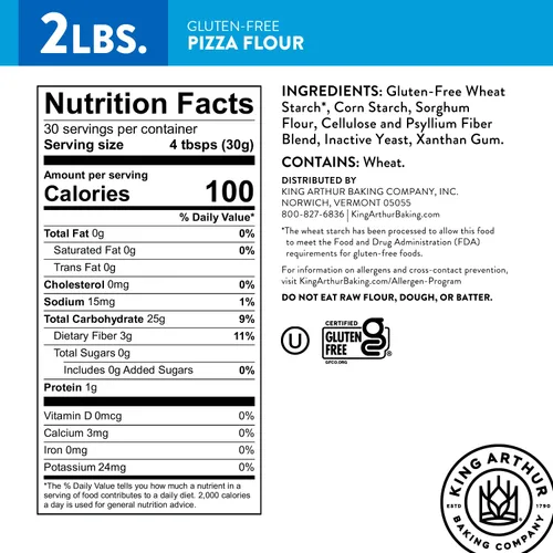 Miniatura 3 de King Arthur Harina sin gluten para pizza: Masa crujiente estilo napolitano - Caja de 32 oz, perfecta para hornear sin gluten, apta para celíacos
