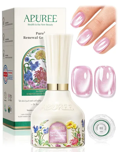 Miniatura 16 de APUREE Esmalte de uñas de gel fortalecedor: ámbar traslúcido Certificado USDA de base biológica Calidad de salón libre de HEMA Esmalte de gel