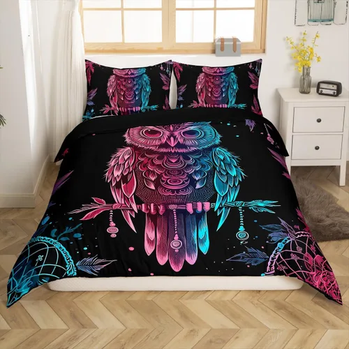 Miniatura 3 de Erosebridal - Juego de cama con diseño de búhos salvajes y animales salvajes para cama de matrimonio, tamaño doble, para niños y niñas, jóvenes