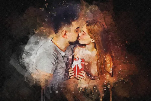 Retrato personalizado de pareja de fotos en acuarela con fondo oscuro sobre lienzo, despedida de soltera y regalo memorable para marido o novio,