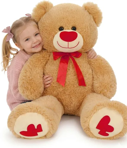 Miniatura 14 de MaoGoLan Oso de peluche gigante de 52" Oso de peluche - Te amo Corazón rojo Oso de peluche grande para regalo de San Valentín, aniversario, larga