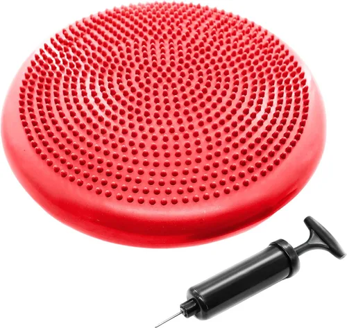 Cojín de estabilidad inflado, cojín de asiento de equilibrio de yoga para aliviar el dolor, recuperación del suelo pélvico, entrenamiento de Rojo