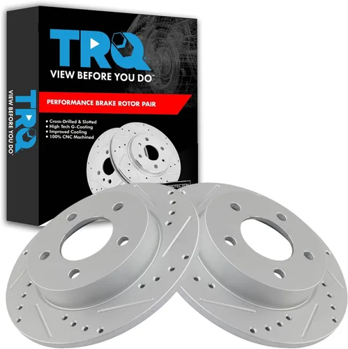 Miniatura 44 de TRQ Juego de rotores de freno de rendimiento trasero con revestimiento G premium compatible con Mazda 6 2014-2021