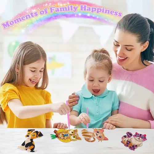 Miniatura 5 de YiConfety Kits de pintura de diamantes, regalo de arte de diamantes para niños, kits de arte de gemas para cumpleaños de niñas, artes y manualidades