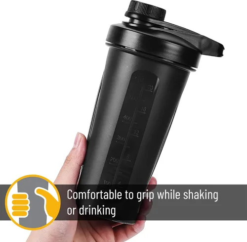 Miniatura 5 de Mr. Pen - Botellas agitadoras para mezclas de proteínas con tapa giratoria, 28 onzas, botella mezcladora de proteínas negras con bola batidora