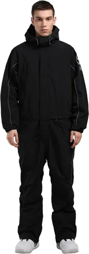 GSOU SNOW Traje de esquí de una pieza impermeable a prueba de viento, traje de nieve aislado para deportes de nieve para hombres y mujeres
