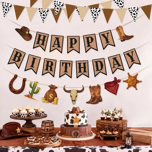 Miniatura 8 de Pasimy 4 pancartas de fútbol para fiesta de cumpleaños, banderines de fútbol con texto en inglés "Happy Birthday", guirnalda circular de papel
