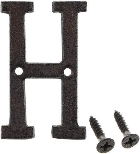 Miniatura 13 de Número de dirección de 3 pulgadas, números de casa para exterior, decoración de buzón de puerta de jardín de metal de hierro fundido con tornillos, 0