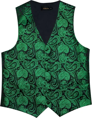 Miniatura 5 de DiBanGu Conjunto de chaleco de cachemira y corbata para hombre con gemelos cuadrados para esmoquin