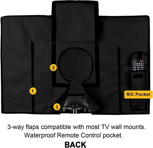 Miniatura 3 de Funda de TV para exteriores con parte delantera transparente, protector universal resistente a la intemperie para TV de 40 a 42 pulgadas, se adapta