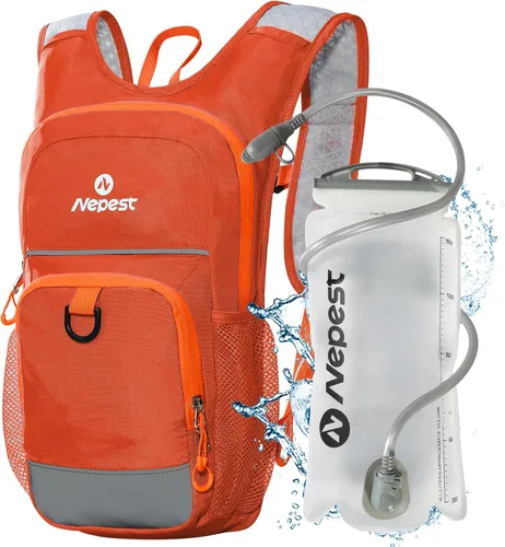 Miniatura 8 de Nepest Mochila de hidratación para niños, mini mochila de agua con vejiga de agua de 1.5L para senderismo, ciclismo, correr Rosa