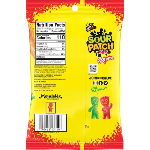 Miniatura 3 de SOUR PATCH KIDS Extreme Sour Soft & Chewy Gummy Candy, caramelos a granel, bolsas de 12 - 7.2 onzas