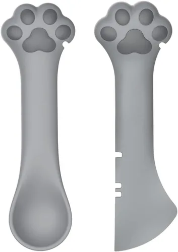 Joyinjojo Paquete de 2 cucharas y espátulas para comida de perro y gato, lindas cucharas mezcladoras y abridores de lata para mascotas para comida
