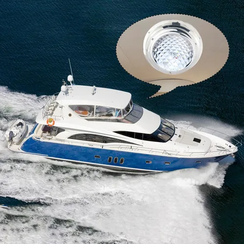 Miniatura 3 de Luz LED de cúpula para barco marino con interruptor, montaje en superficie de acero inoxidable, 12 voltios, 6.7 pulgadas (rojo y blanco)