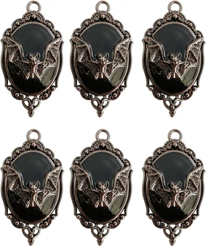 Miniatura 5 de Juego de 12 anillos de ganchos para cortina de ducha, murciélagos vampiros góticos, suministros para fiesta de Halloween, decoración de casa Fondo