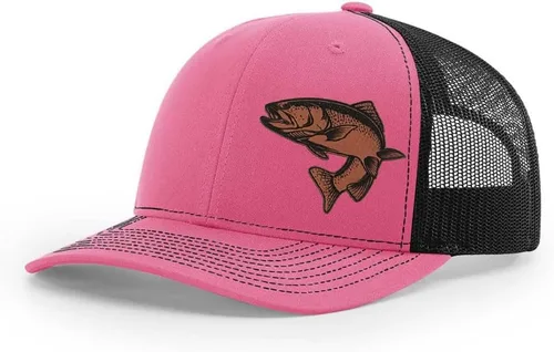 Miniatura 40 de Sombrero de pesca de trucha con parche de cuero grabado láser Richardson 112 Snapback Trucker Cap