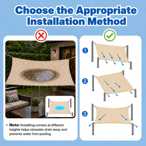 Miniatura 6 de ShadeMart Toldo rectangular tipo vela de 8 x 10 pies, pantalla SMSL, permeable al agua y al aire y resistente a los rayos UV, resistente, para patio