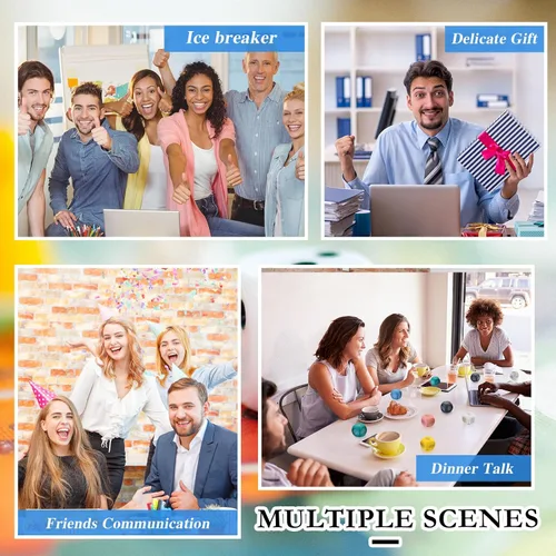 Miniatura 6 de Hanaive 12 piezas de dados de conversación para romper el hielo, juegos de equipo para romper el hielo, juego de dados para adultos, trabajo