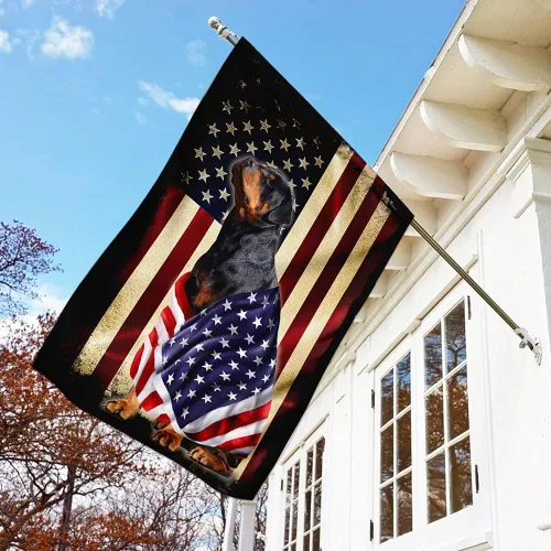 Miniatura 3 de FLAGWIX Bandera estadounidense Rottweiler Bandera patriota estadounidense v5, bandera de casa (29.5 x 39.5 pulgadas), banderas de Estados Unidos