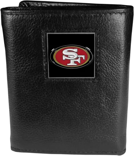 Siskiyou Sports Men's Deluxe Leather Tri-fold Wallet Packaged in Gift Box