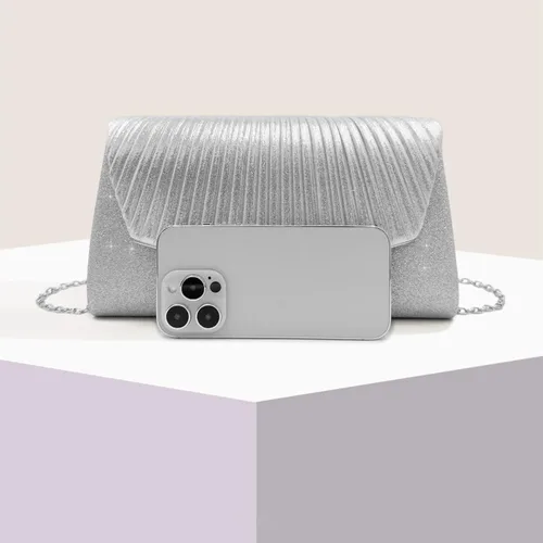 Miniatura 7 de Ornaous Bolso de noche con purpurina para mujer, bolso de mano formal brillante para baile de graduación, cóctel, boda