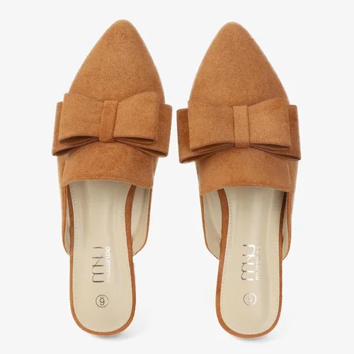 Miniatura 3 de MUSSHOE Mules para mujer, cómodos, puntiagudos, sin cordones, zapatos planos