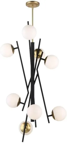 Miniatura 8 de George Kovacs P351-618 Alluria 1 lámpara colgante, 75 vatios en total, negro desgastado con oro otoñal