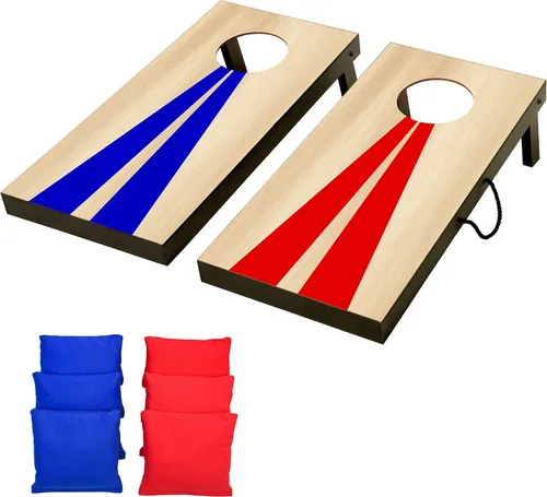 Miniatura 5 de GoSports Cornhole portátil de 2 pies x 1 pie - Elige diseños clásicos o de madera - Juego con 6 bolsas de frijoles - Ideal para jugar en interiores