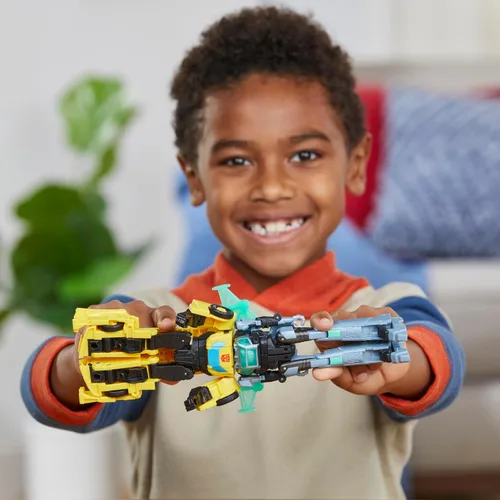 Miniatura 5 de Transformers EarthSpark Cyber-Combiner Bumblebee and Malto Robot Figuras de acción, juguetes interactivos para niños y niñas a partir de 6 años