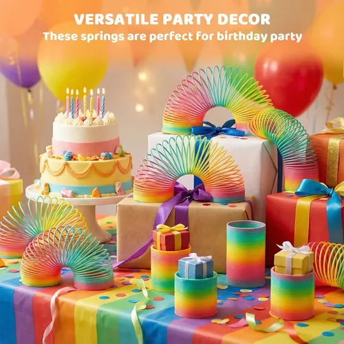 Miniatura 6 de JOHOUSE Rainbow Magic Spring Party Favores para niños, 12 piezas de plástico colorido de primavera juguete caja del tesoro juguetes de masa de juego