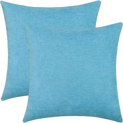 Miniatura 19 de Jeneoo - Fundas de almohada decorativas rojas brillantes de chenilla suave, fundas de cojín cómodas y sólidas para sofá de sala de estar
